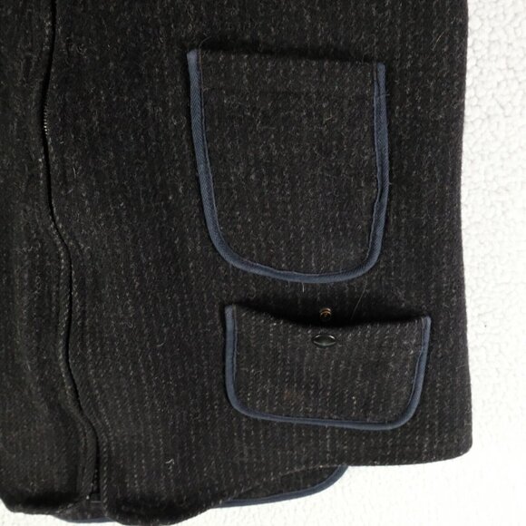 Vintage Woolrich Vest Mens Large Black Full Zip Wool Blend Workwear Outdoor 80s - Picture 3 of 8